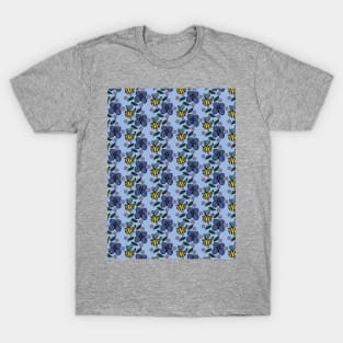 Butterflies & Bees Vector Pattern T-Shirt